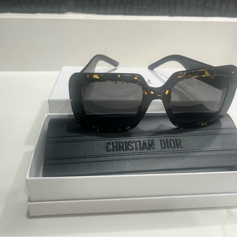 Christian Dior Sunglasses. Wildior S3U. Black with tortoise & gold accents.